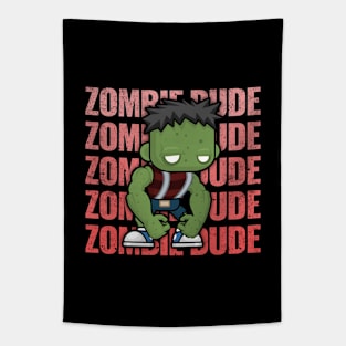 Zombie Dude Creepy Scary Kawaii Zombie Cute Halloween Outfit Tapestry