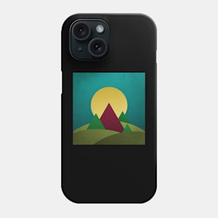 Trees geometric landscpae Phone Case