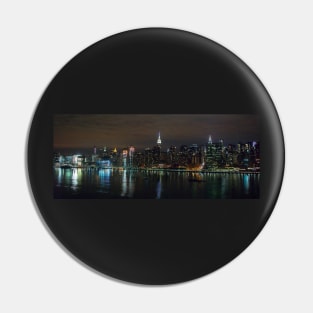 Manhattan skyline by night Pin