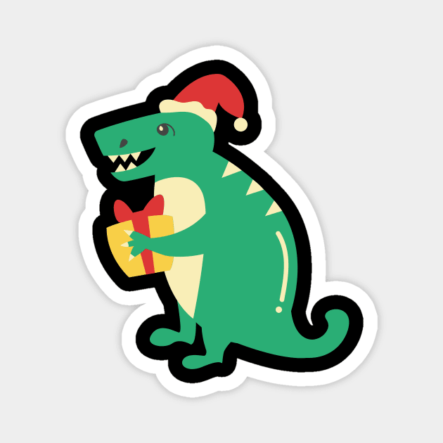 Dinosaur Giving Gift Magnet by Hssinou