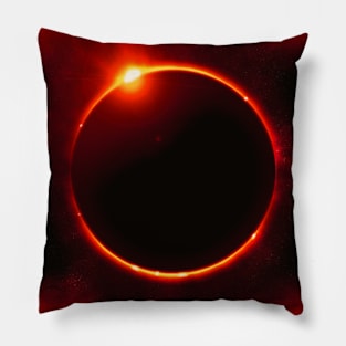 Red Solar Eclipse Pillow