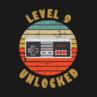 Level 9 Unlocked 9th Birthday Gift For Girl Boy T-Shirt