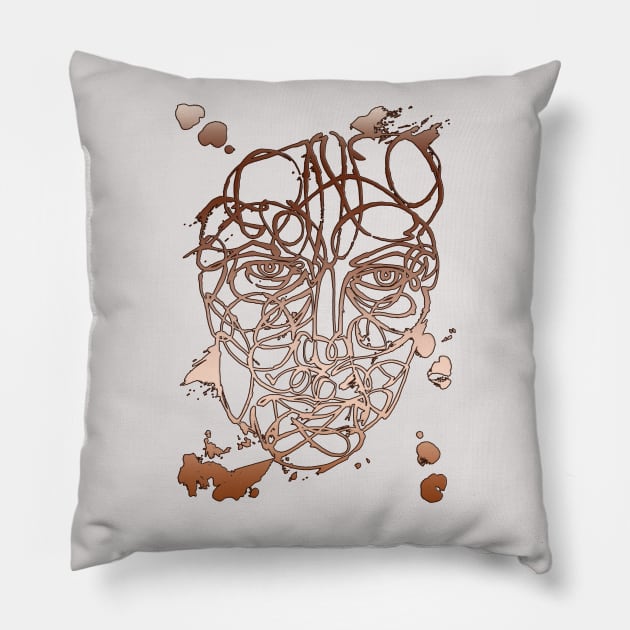 Abstract Face Lineart Pillow by badlydrawnbabe