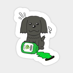 Cute black sheepdog Spilled Wasabi sauce Magnet