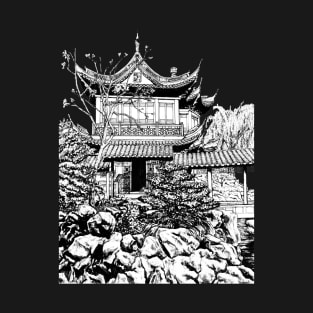 Chinese temple nankin ink T-Shirt