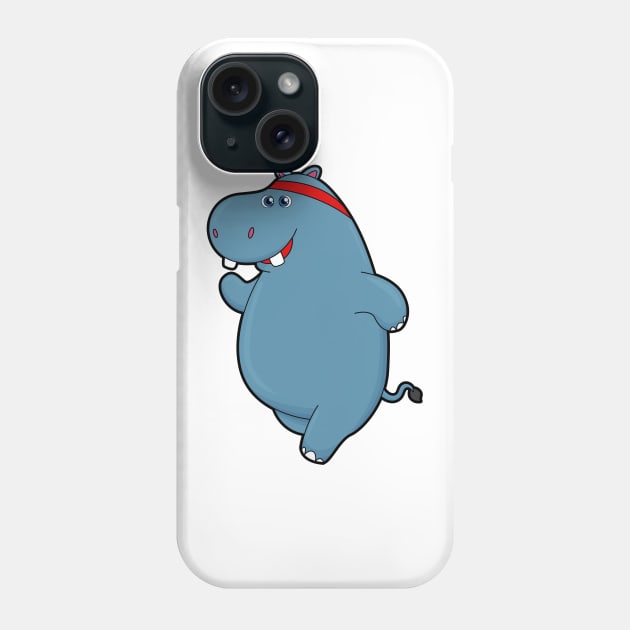 Hippo at Running with Headband Phone Case by Markus Schnabel