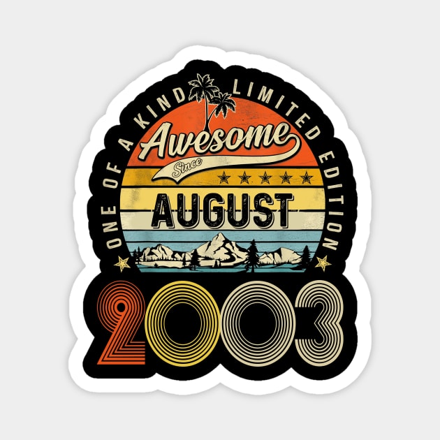Awesome Since August 2003 Vintage 20th Birthday Magnet by Vintage White Rose Bouquets