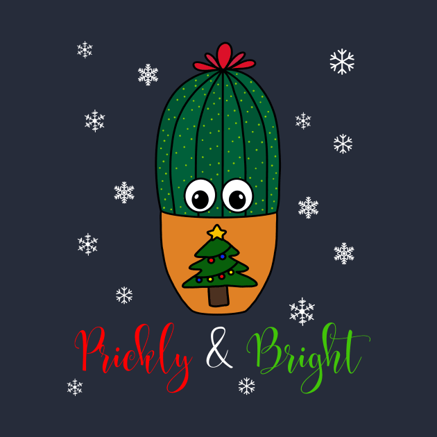Prickly And Bright - Cactus In Christmas Tree Pot by DreamCactus