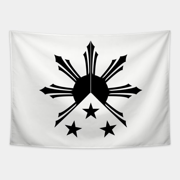 Tribal Philippines Filipino Sun and Stars Flag by AiReal Apparel Tapestry by airealapparel