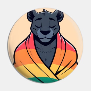 Comfy Womfy Furry Pride Panther LGBTQ Rainbow Pin