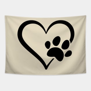 Heart Paw Print Tapestry