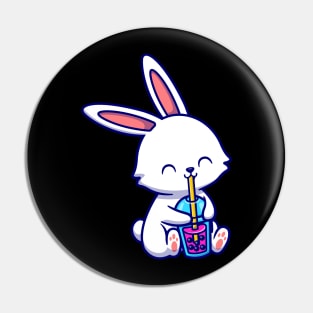 Cute Rabbit Drink Boba Milk Tea Cartoon Pin