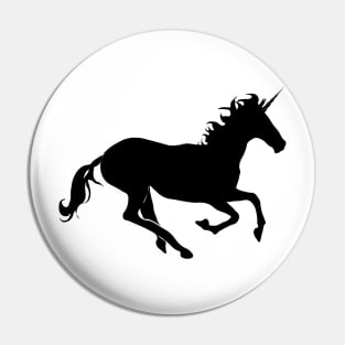 Black Unicorn Silhouette Pin