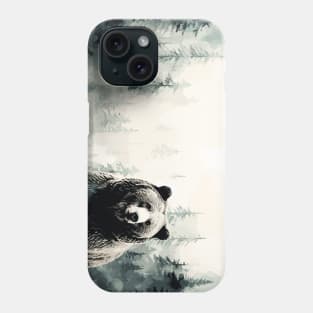 Misty boreal watercolor bear Phone Case