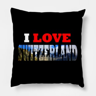 I Love Switzerland Mountain over Rhone Glacier Pillow