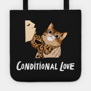 Conditional Love, Funny Bengal Cat Design, Kitten Slap Tote