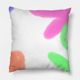 Pink blue green watercolor abstract art Pillow