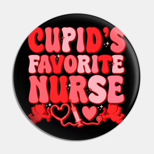 Cupids Favorite Nurse Groovy Valentines Day Pin