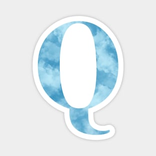 Clouds Blue Sky Initial Letter Q Magnet