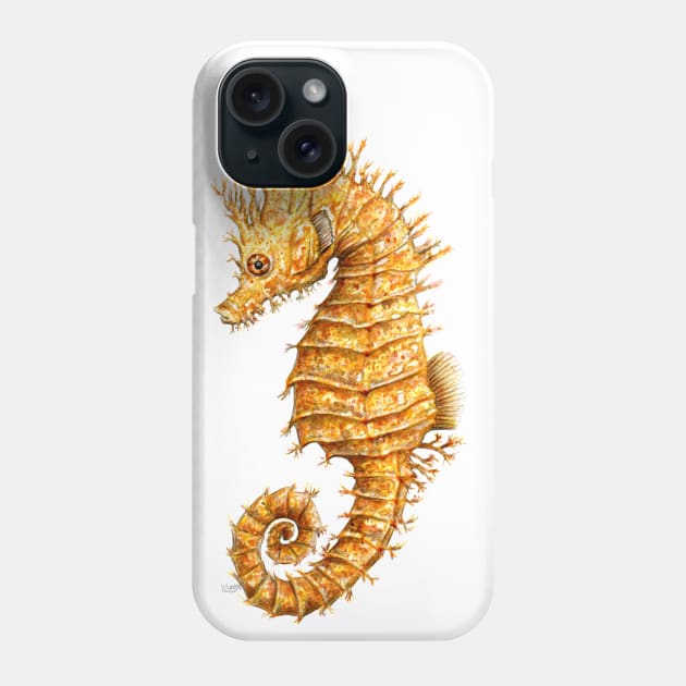 Yellow seahorse Hippocampus Phone Case by chloeyzoard