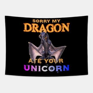 Fantasy Dragon ate cute dabbing Unicorn Tapestry