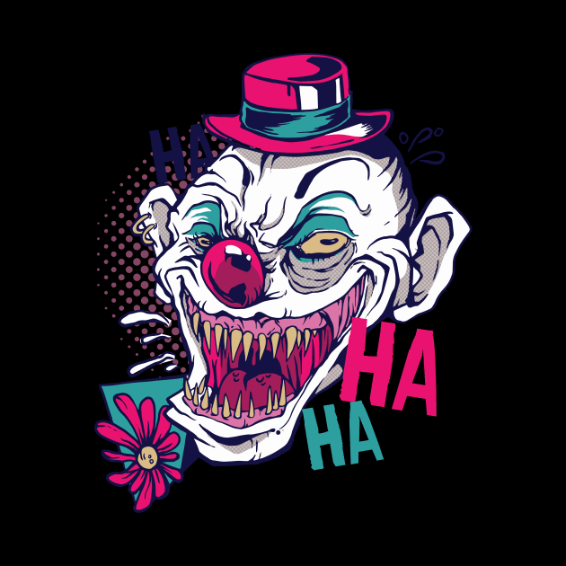 Halloween Joker creepy clown laugh by Midoart