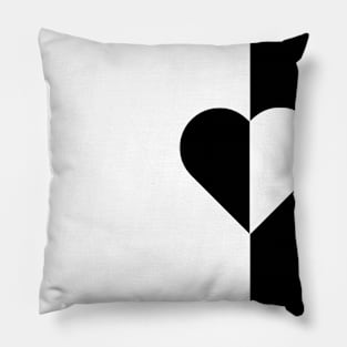 black and white heart Pillow
