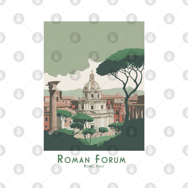 Elegant Roman Forum Forum Romanum - Travel Poster Rom, Italy by POD24