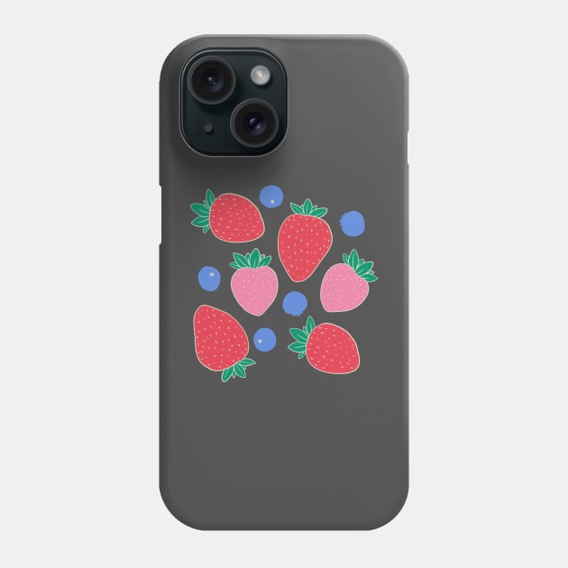 Strawberries and Blueberries Phone Case by Jacqueline Hurd