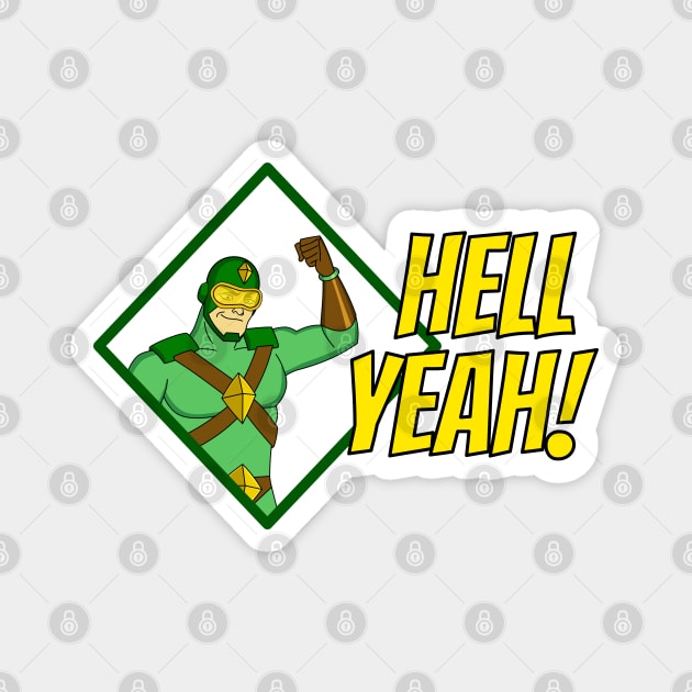 Kiteman! Hell yeah! Magnet by Yellow Hexagon Designs