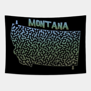 Montana State Outline Maze & Labyrinth Tapestry