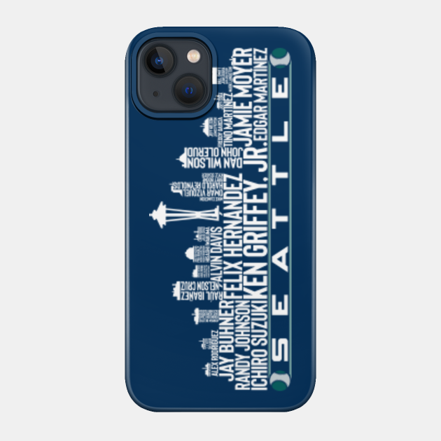 The legends Seattle city skyline of the Seattle baseball team - Seattle Baseball Skyline - Phone Case