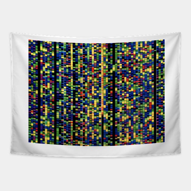 Screen showing a human genetic sequence (G210/0716) Tapestry by SciencePhoto