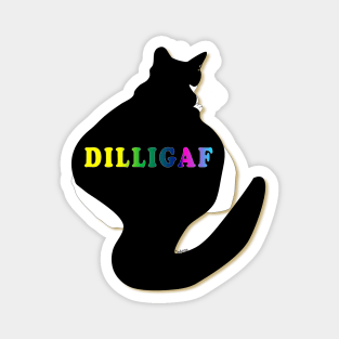 Cute Tuxedo Cat DILLIGAF Magnet