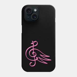 Pink Treble Clef Bird Phone Case