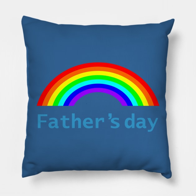 Fathers Day Rainbow Pillow by ellenhenryart