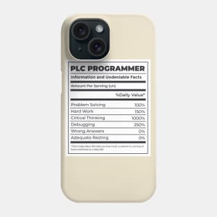 Programmer Nutrition Facts Label Phone Case