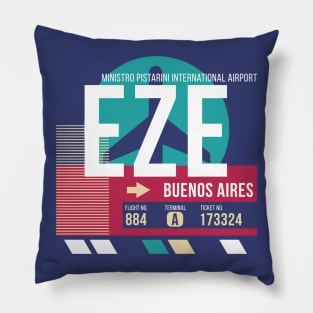 Buenos Aries, Argentina (EZE) Airport Code Baggage Tag E Pillow