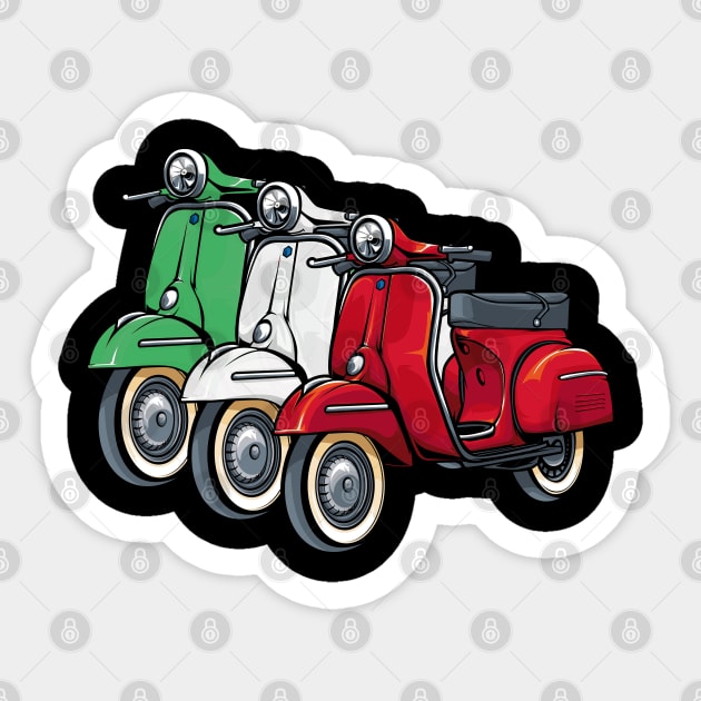 Italy Classic Vespa Scooter Moped Bike Retro Love Vintage - Vespa - Sticker
