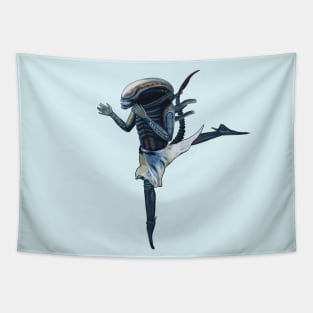 Alien Ballerina Funny Print Tapestry