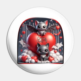 Cute Cat & Bat - Crazy Over U Pin