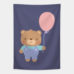 Cute Teddy Bear With Pink Balloon Tapestry