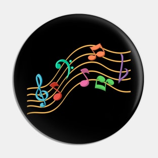 Colorful music notes Pin