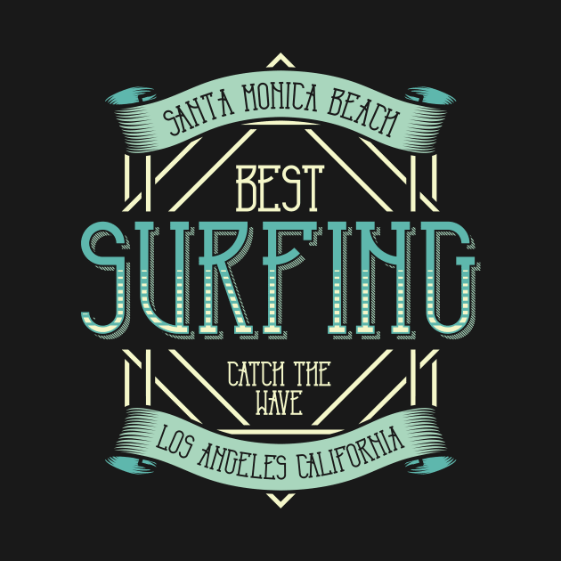 Surfing Santa Monica Beach California by ShopCulture