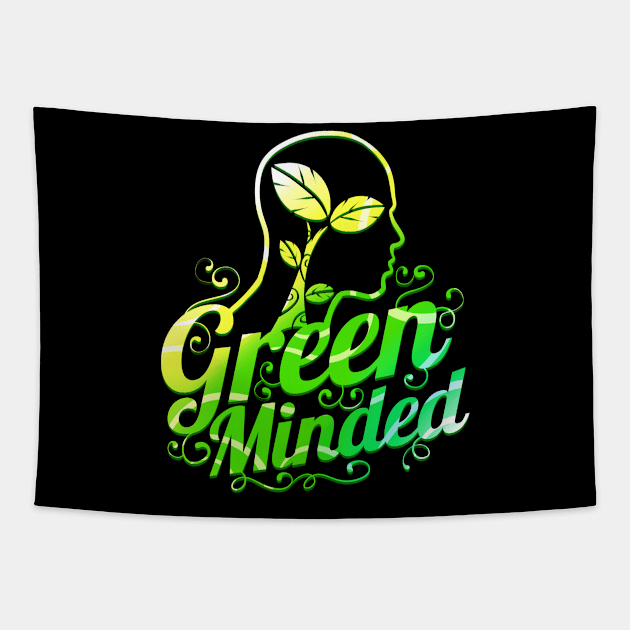 Vegetarian Green Minded - Go vegan Tapestry by SinBle