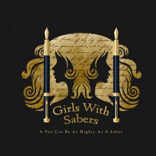 Girls With Sabers Gold Quill T-Shirt