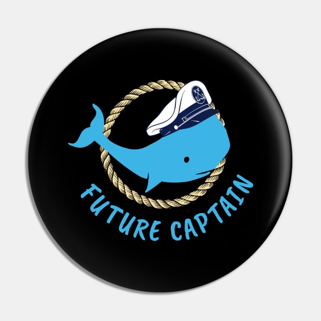 Whale Kids Future Captain Sailing Boat Pin by Foxxy Merch