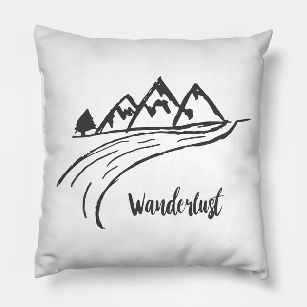 Wanderlust Pillow by WereCampingthisWeekend