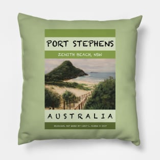 Zenith Beach Travel Poster Pillow