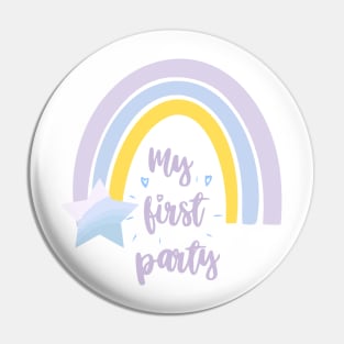 My first party quote, lettering, rainbow art, star baby shower Pin